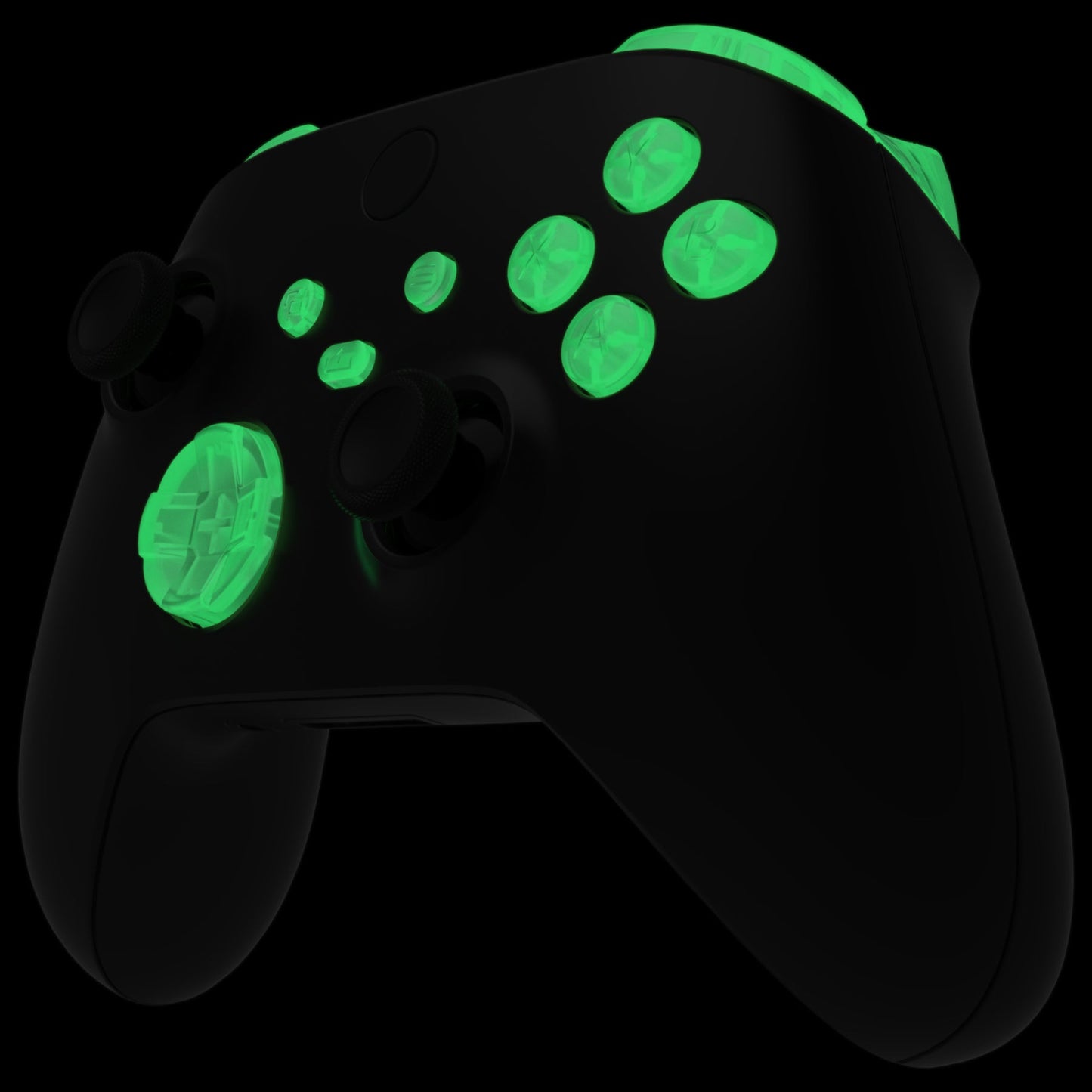 eXtremeRate Replacement Full Set Buttons for Xbox Series X & S Controller - Glow in Dark - Green eXtremeRate