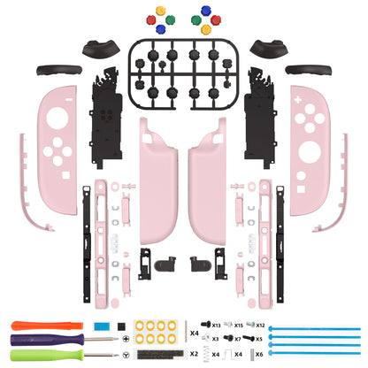 eXtremeRate Nintendo Switch 2対応ジョイコン交換フルセットシェルケース、ボタン付き - デラックス版【チェリーブロッサムピンク】