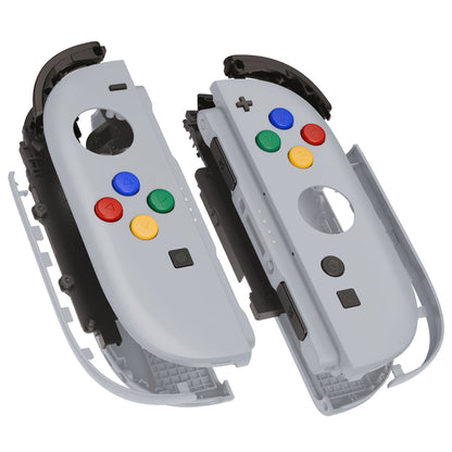 eXtremeRate Nintendo Switch 2対応ジョイコン交換フルセットシェルケース、ボタン付き - デラックス版【ニューホープグレイ】