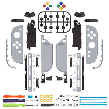 eXtremeRate Nintendo Switch 2対応ジョイコン交換フルセットシェルケース、ボタン付き - デラックス版【ニューホープグレイ】