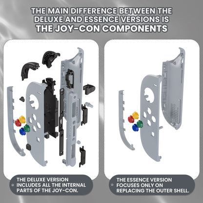 eXtremeRate Nintendo Switch 2対応ジョイコン交換フルセットシェルケース、ボタン付き - デラックス版【ニューホープグレイ】