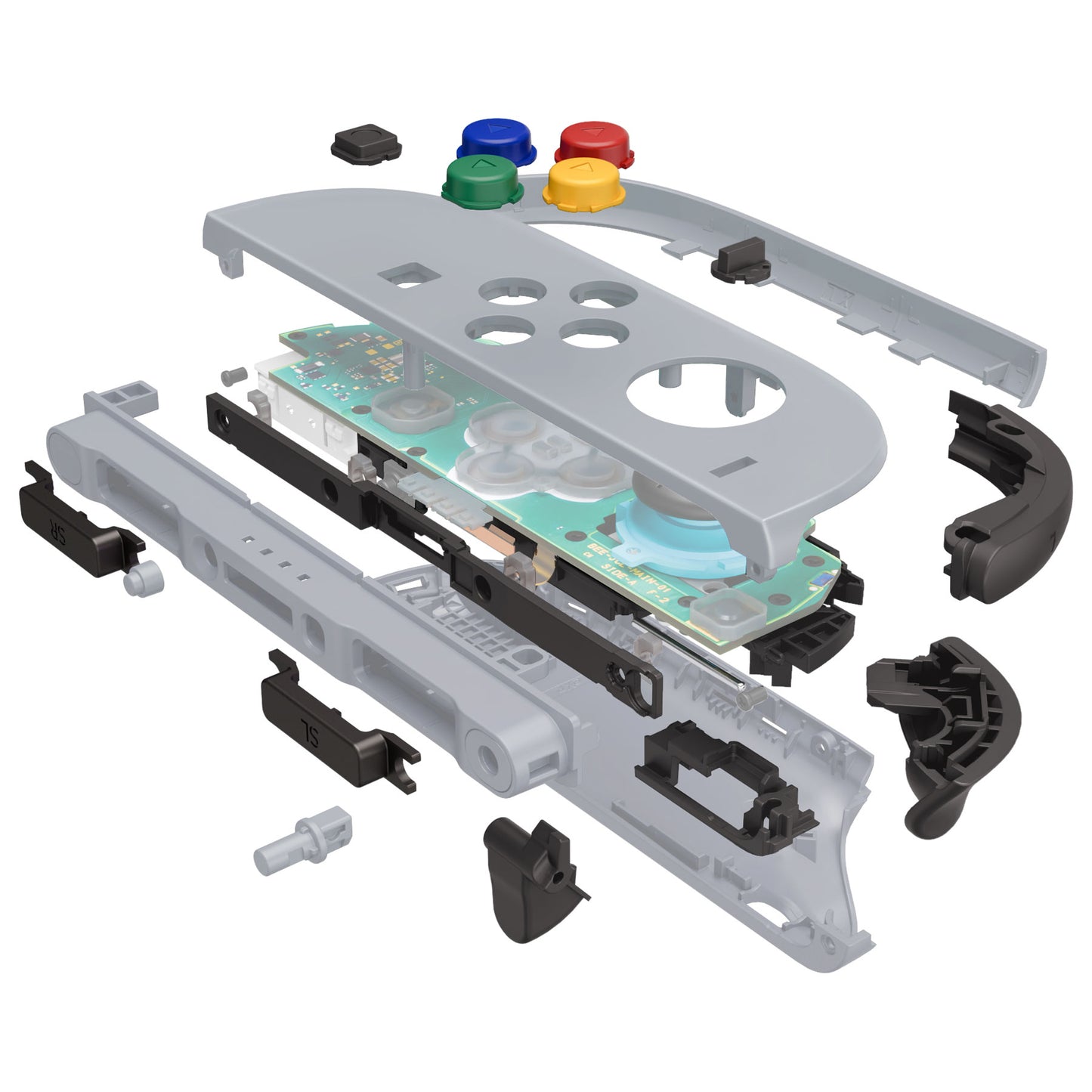 eXtremeRate Nintendo Switch 2対応ジョイコン交換フルセットシェルケース、ボタン付き - デラックス版【ニューホープグレイ】