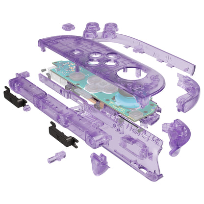 eXtremeRate Nintendo Switch 2対応ジョイコン交換フルセットシェルケース、ボタン付き - デラックス版【クリアパープル】