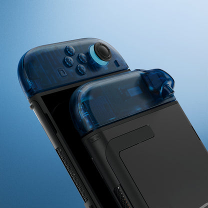 eXtremeRate Nintendo Switch 2対応ジョイコン交換フルセットシェルケース、ボタン付き - デラックス版【クリアブルー】