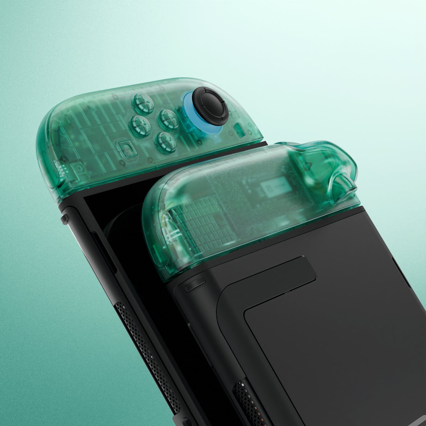 eXtremeRate Nintendo Switch 2対応ジョイコン交換フルセットシェルケース、ボタン付き - デラックス版【エメラルドグリーン】