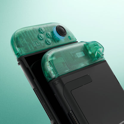 eXtremeRate Nintendo Switch 2対応ジョイコン交換フルセットシェルケース、ボタン付き - デラックス版【エメラルドグリーン】