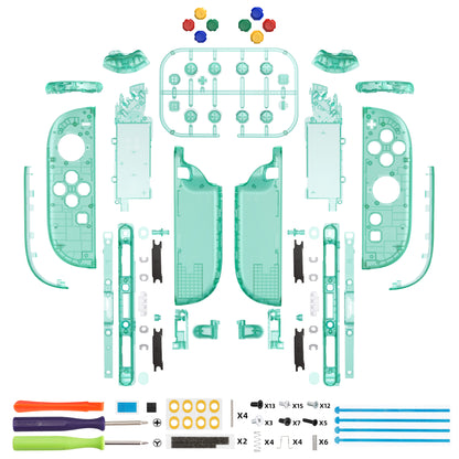 eXtremeRate Nintendo Switch 2対応ジョイコン交換フルセットシェルケース、ボタン付き - デラックス版【エメラルドグリーン】