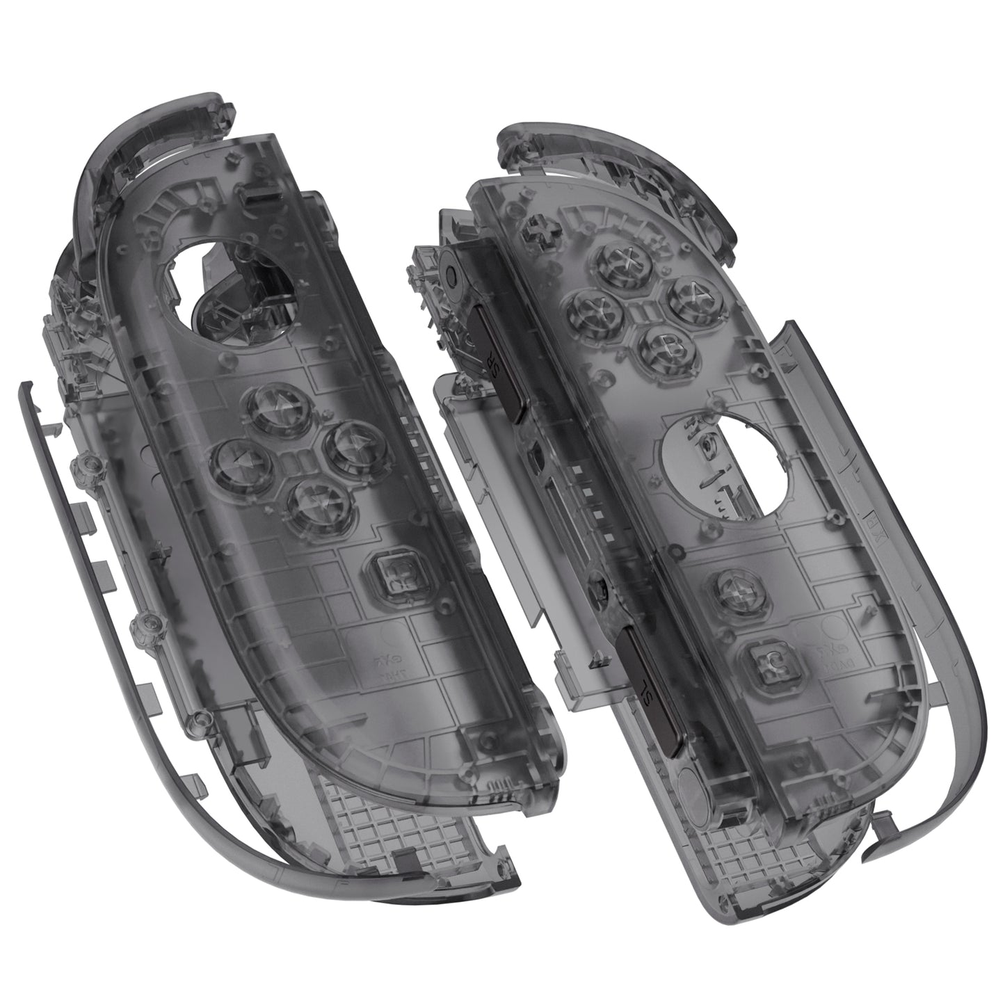 eXtremeRate Nintendo Switch 2対応ジョイコン交換フルセットシェルケース、ボタン付き - デラックス版【クリアブラック】