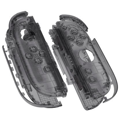 eXtremeRate Nintendo Switch 2対応ジョイコン交換フルセットシェルケース、ボタン付き - デラックス版【クリアブラック】