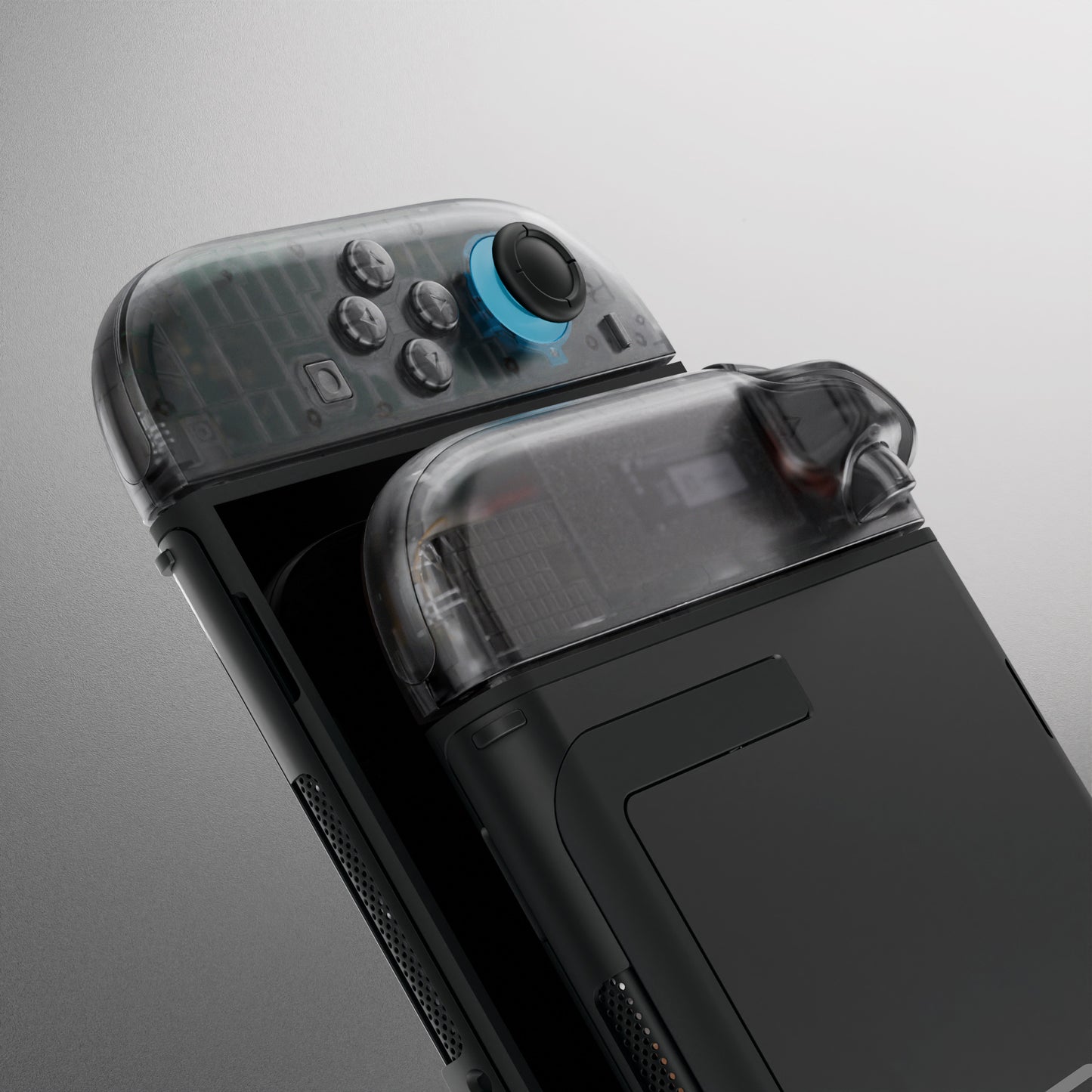 eXtremeRate Nintendo Switch 2対応ジョイコン交換フルセットシェルケース、ボタン付き - デラックス版【クリアブラック】