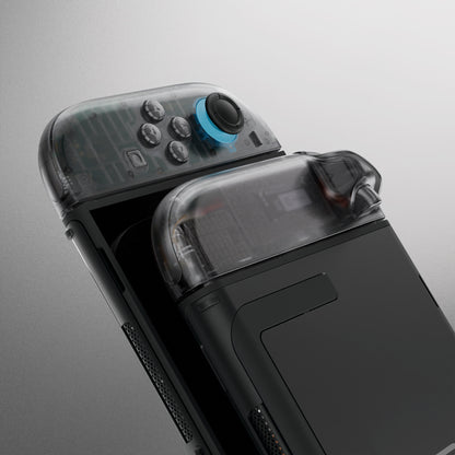eXtremeRate Nintendo Switch 2対応ジョイコン交換フルセットシェルケース、ボタン付き - デラックス版【クリアブラック】