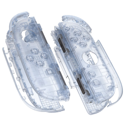 eXtremeRate Nintendo Switch 2対応ジョイコン交換フルセットシェルケース、ボタン付き - デラックス版【クリアグレイシャーブルー】