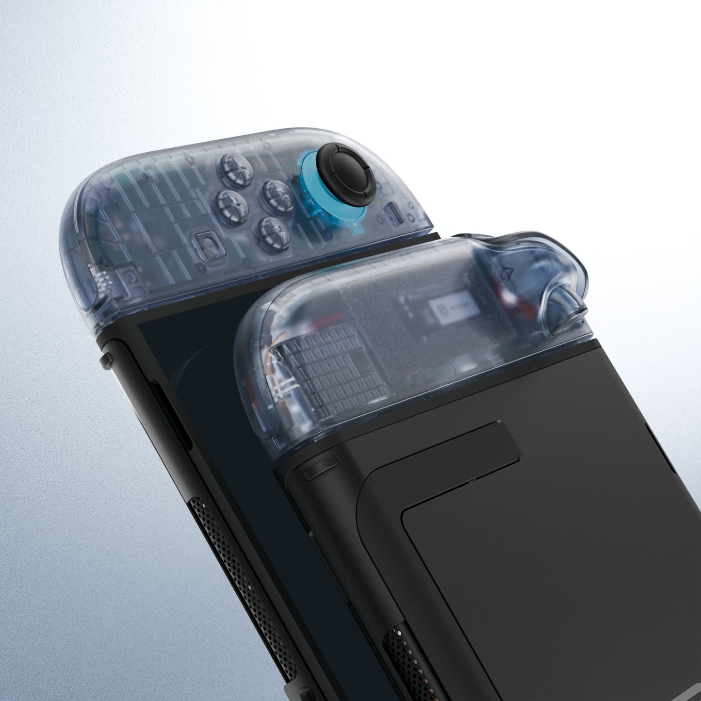 eXtremeRate Nintendo Switch 2対応ジョイコン交換フルセットシェルケース、ボタン付き - デラックス版【クリアグレイシャーブルー】