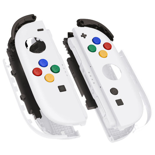 eXtremeRate Nintendo Switch 2対応ジョイコン交換フルセットシェルケース、ボタン付き - デラックス版【ホワイト】