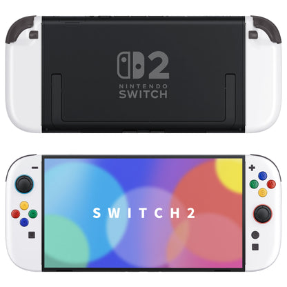 eXtremeRate Nintendo Switch 2対応ジョイコン交換フルセットシェルケース、ボタン付き - デラックス版【ホワイト】