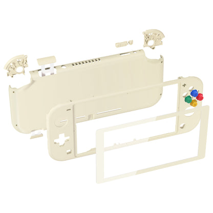 eXtremeRate Replacement Full Shell & Button Kit for Nintendo Switch Lite (Antique Yellow) with Protective Film
