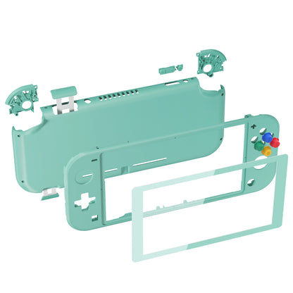 eXtremeRate Replacement Full Shell & Button Kit for Nintendo Switch Lite (Misty Green) with Screen Protector