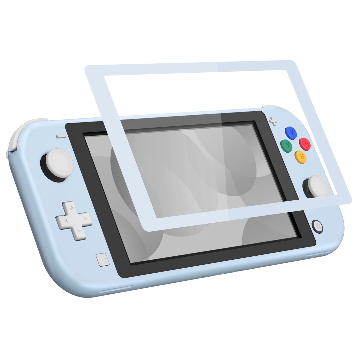 eXtremeRate Nintendo Switch Lite用交換フルセットシェル＆ボタンキット保護フィルム付き【ミルキーブルー】