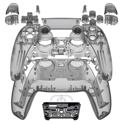 eXtremeRate PS5コントローラーBDM-030/040/050対応交換対応用フルセットシェル＆ボタン【クリアブラック】
