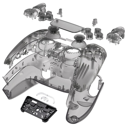 eXtremeRate PS5コントローラーBDM-030/040/050対応交換対応用フルセットシェル＆ボタン【クリアブラック】