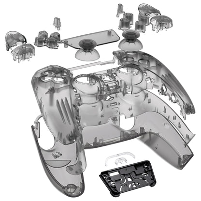 eXtremeRate PS5コントローラーBDM-030/040/050対応交換対応用フルセットシェル＆ボタン【クリアブラック】