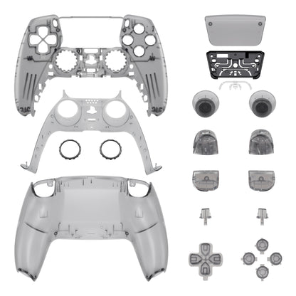 eXtremeRate PS5コントローラーBDM-030/040/050対応交換対応用フルセットシェル＆ボタン【クリアブラック】