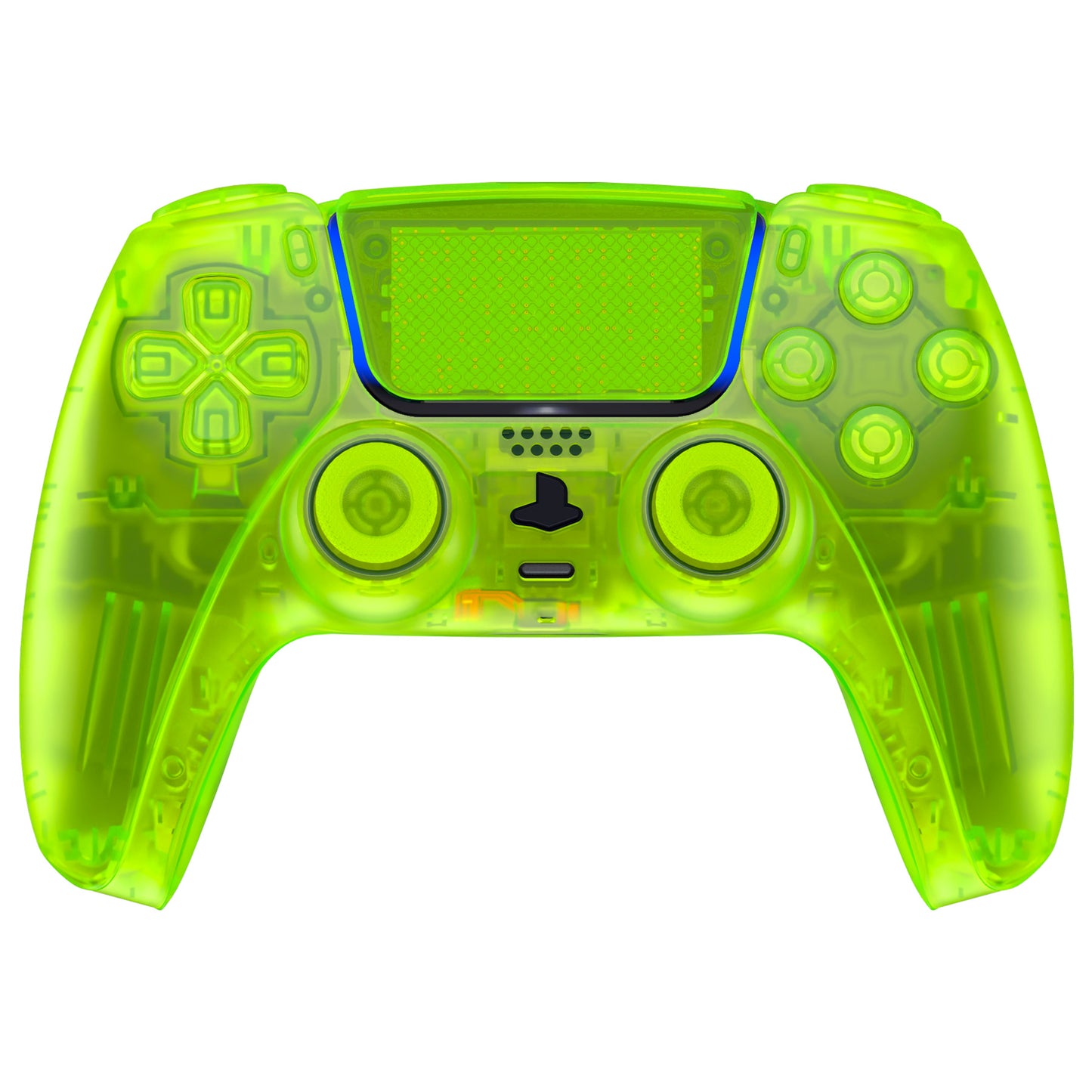 eXtremeRate PS5コントローラーBDM-030/040/050対応交換対応用フルセットシェル＆ボタン【クリアライムグリーン】