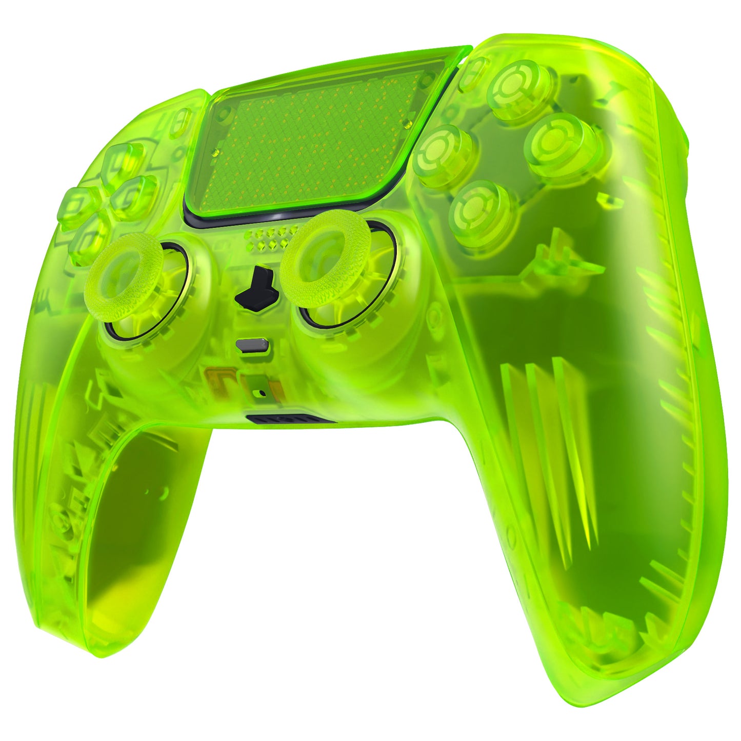 eXtremeRate PS5コントローラーBDM-030/040/050対応交換対応用フルセットシェル＆ボタン【クリアライムグリーン】