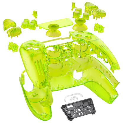 eXtremeRate PS5コントローラーBDM-030/040/050対応交換対応用フルセットシェル＆ボタン【クリアライムグリーン】