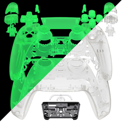 eXtremeRate PS5コントローラーBDM-030/040/050対応交換対応用フルセットシェル＆ボタン【暗闇で光る-グリーン】