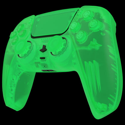 eXtremeRate PS5コントローラーBDM-030/040/050対応交換対応用フルセットシェル＆ボタン【暗闇で光る-グリーン】