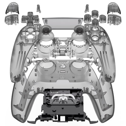 eXtremeRate Replacement Full Shell & Button Set for PS5 Controller BDM-030/040/050 (Clear Black)