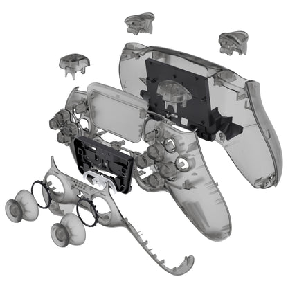 eXtremeRate Replacement Full Shell & Button Set for PS5 Controller BDM-030/040/050 (Clear Black)