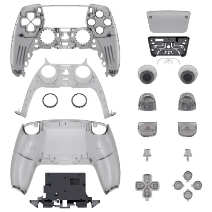 eXtremeRate Replacement Full Shell & Button Set for PS5 Controller BDM-030/040/050 (Clear Black)