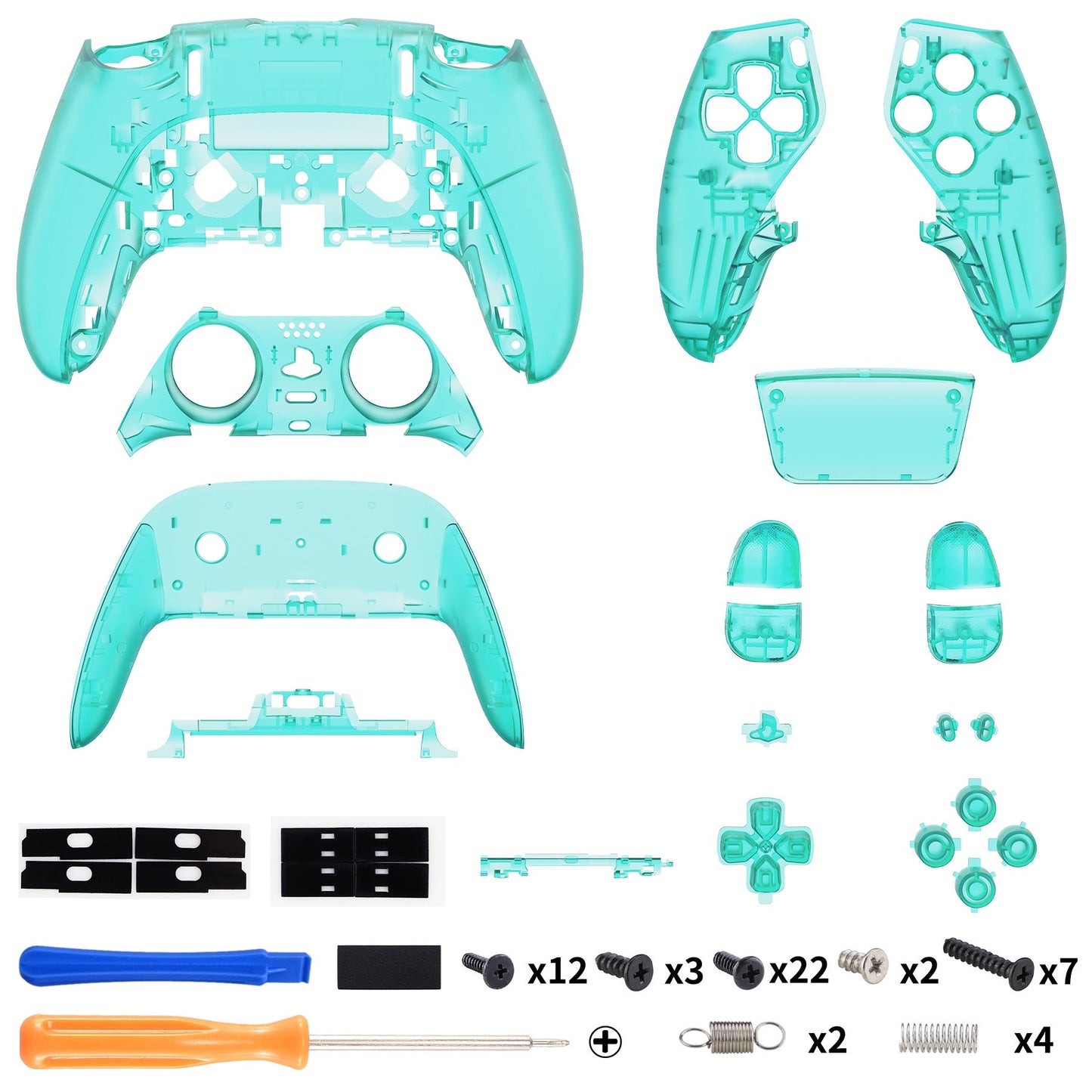 eXtremeRate PS5 edgeコントローラー対応交換対応用フルセットシェル＆ボタン【エメラルドグリーン】