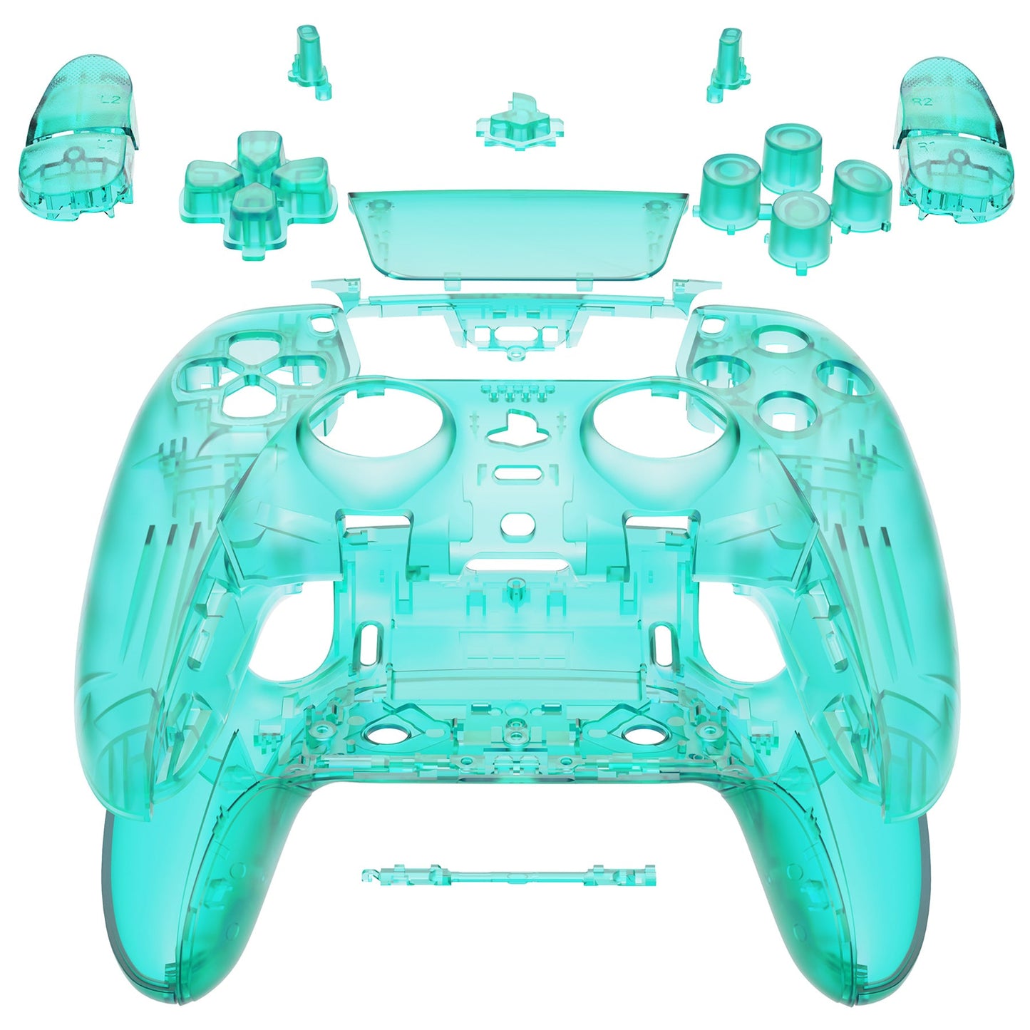 eXtremeRate PS5 edgeコントローラー対応交換対応用フルセットシェル＆ボタン【エメラルドグリーン】