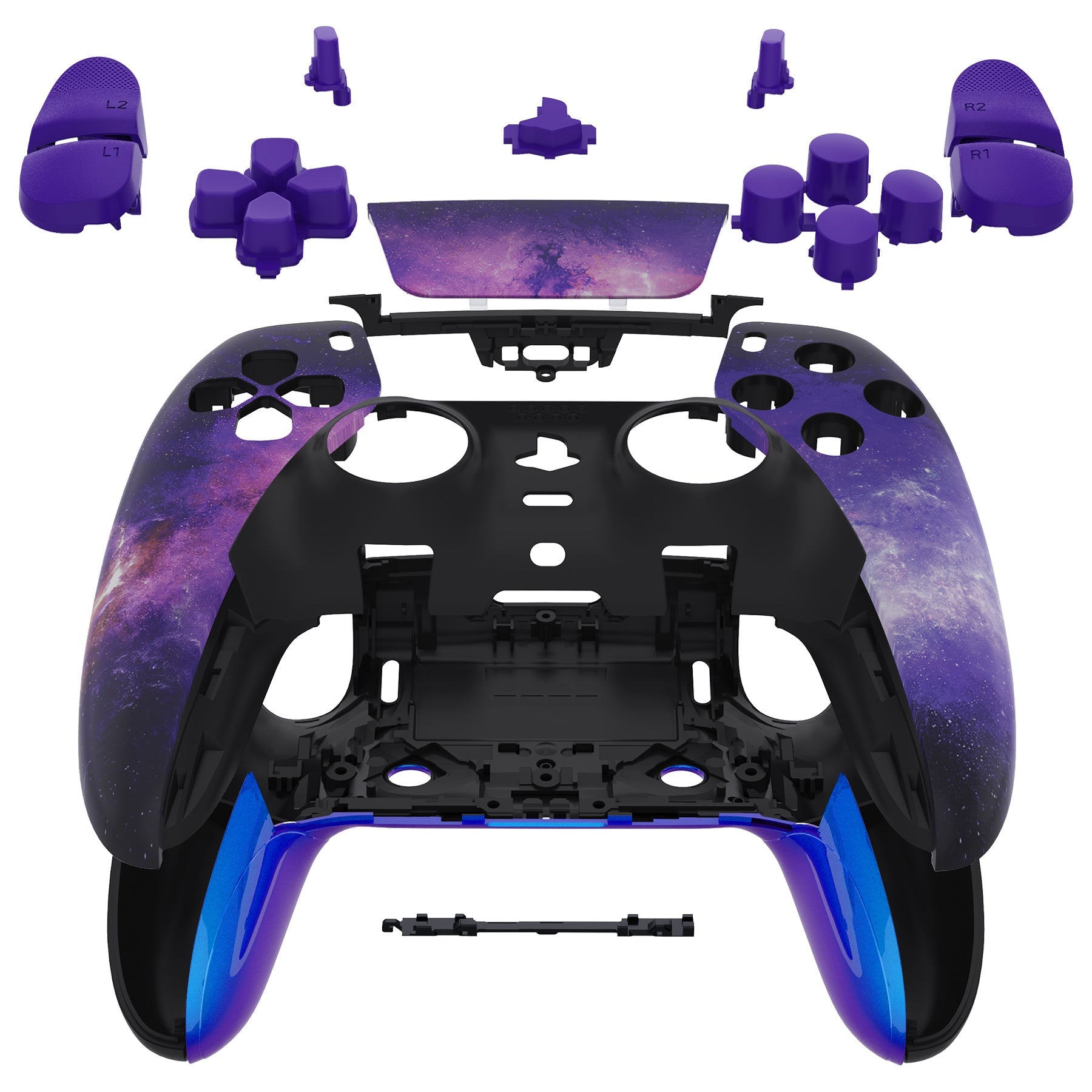 eXtremeRate Replacement Full Set Shells with Buttons Compatible with PS5 Edge Controller - Nebula Galaxy eXtremeRate