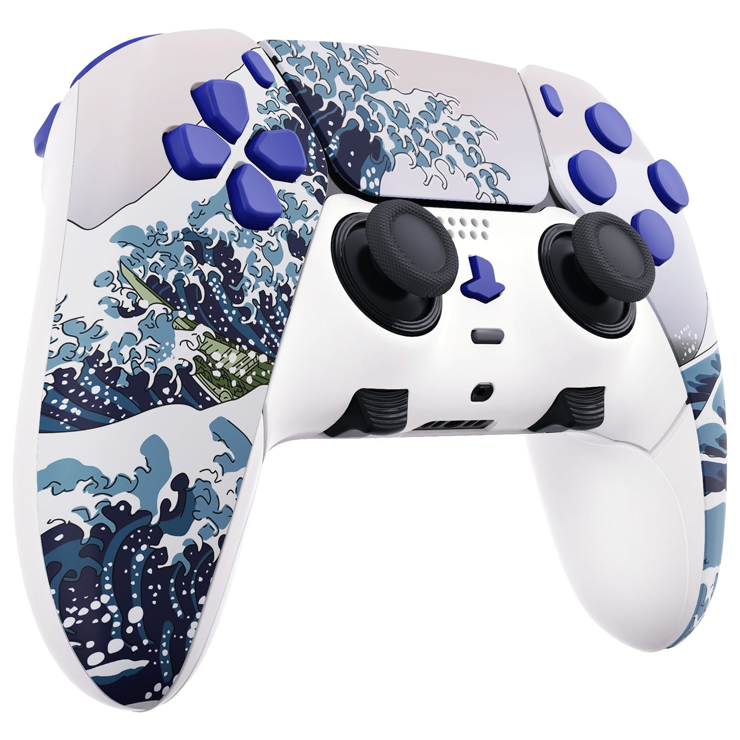 eXtremeRate Replacement Full Set Shells with Buttons Compatible with PS5 Edge Controller - The Great Wave eXtremeRate