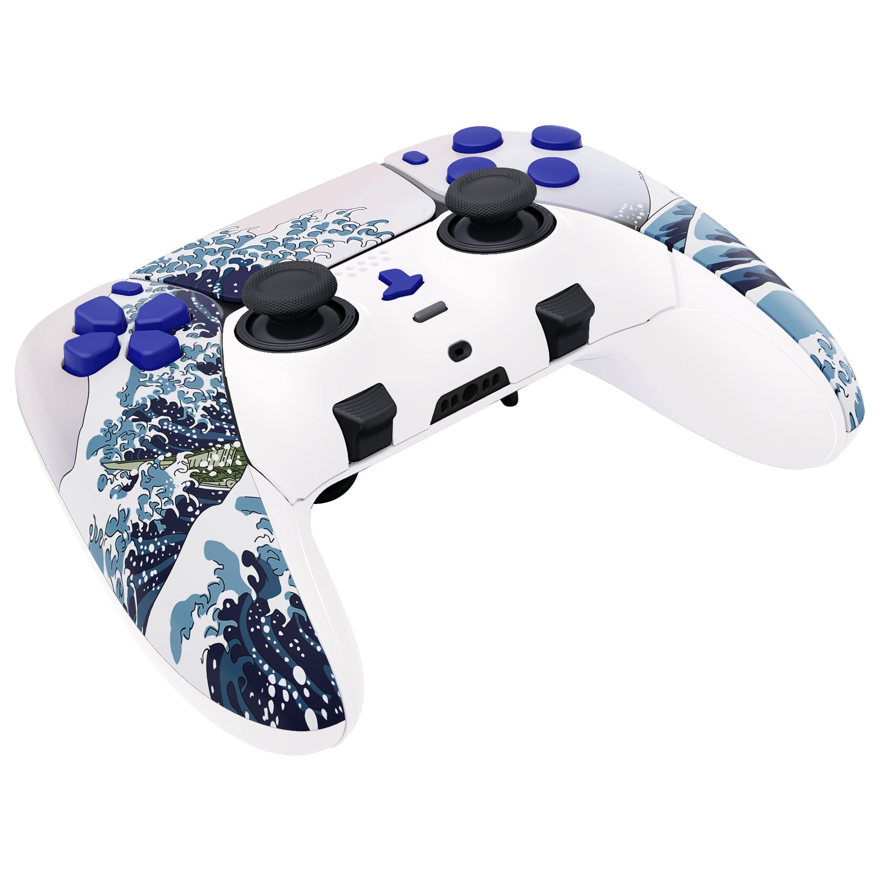 eXtremeRate Replacement Full Set Shells with Buttons Compatible with PS5 Edge Controller - The Great Wave eXtremeRate