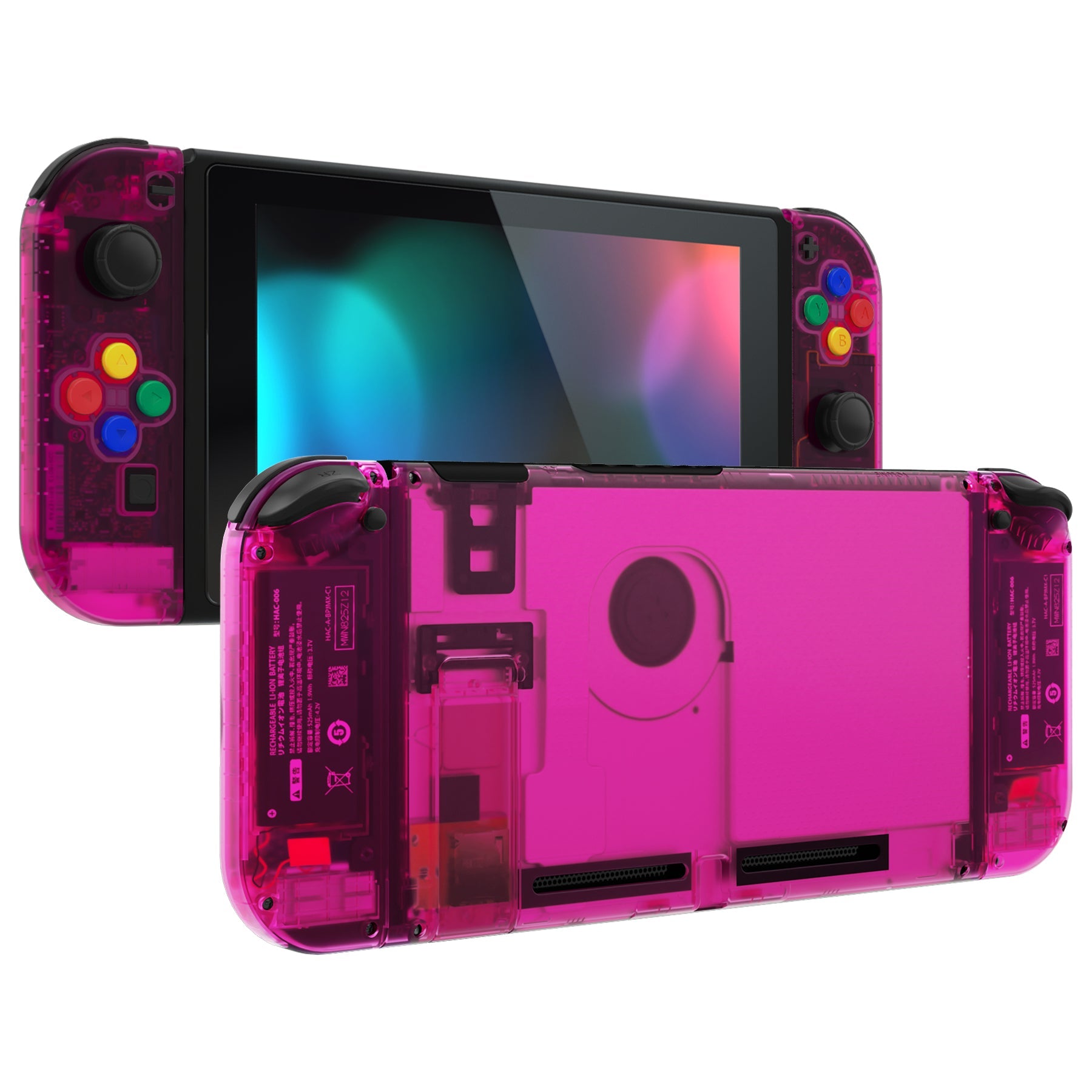 eXtremeRate Replacement Full Set Shells with Buttons for Nintendo Switch - Clear Candy Pink eXtremeRate