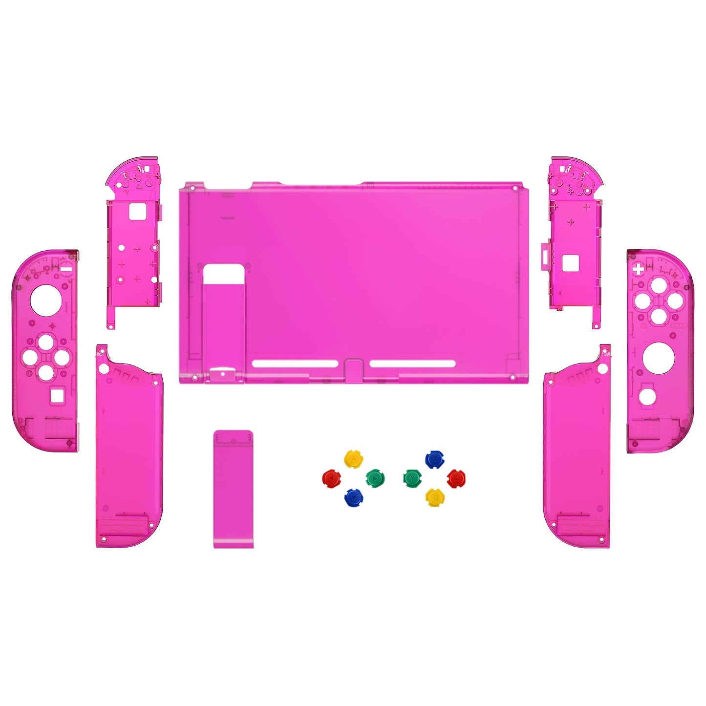 eXtremeRate Replacement Full Set Shells with Buttons for Nintendo Switch - Clear Candy Pink eXtremeRate