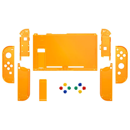 eXtremeRate Replacement Full Set Shells with Buttons for Nintendo Switch - Clear Orange eXtremeRate