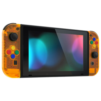 eXtremeRate Replacement Full Set Shells with Buttons for Nintendo Switch - Clear Orange eXtremeRate