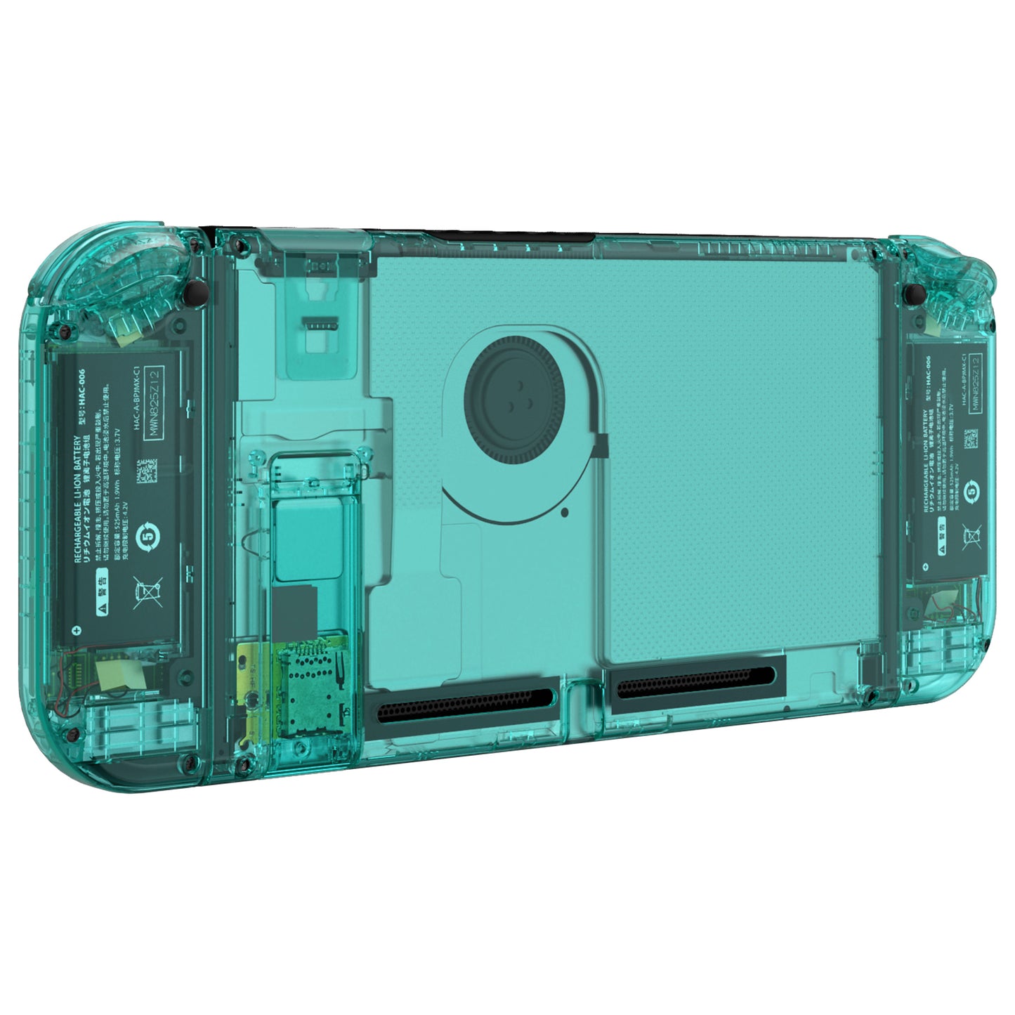 eXtremeRate Nintendo Switch用交換フルセットシェル＆ボタン【クリアジェイドグリーン】