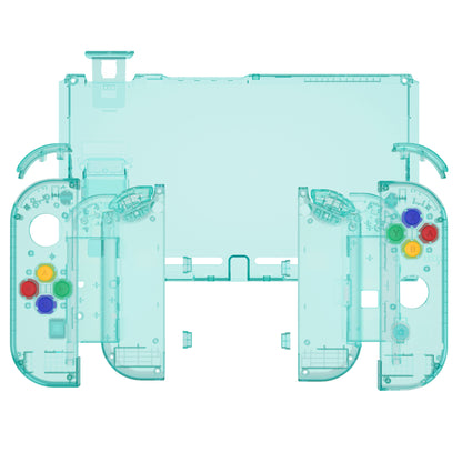 eXtremeRate Nintendo Switch用交換フルセットシェル＆ボタン【クリアジェイドグリーン】