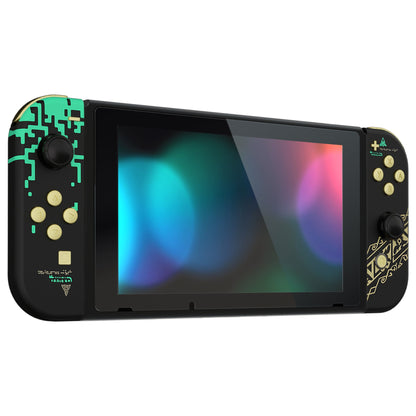 eXtremeRate Replacement Full Set Shells with Buttons for Nintendo Switch - Glow in Dark - Totem of Kingdom Black eXtremeRate