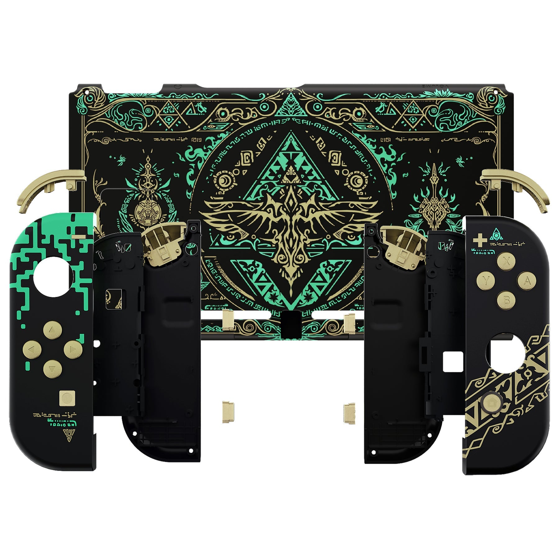 eXtremeRate Replacement Full Set Shells with Buttons for Nintendo Switch - Glow in Dark - Totem of Kingdom Black eXtremeRate