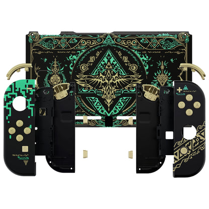 eXtremeRate Replacement Full Set Shells with Buttons for Nintendo Switch - Glow in Dark - Totem of Kingdom Black eXtremeRate