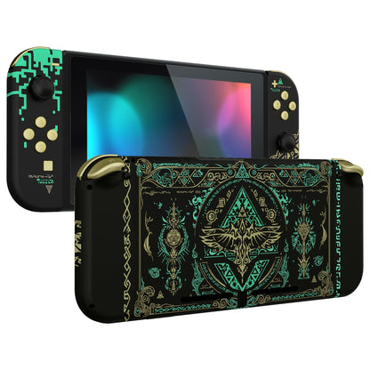 eXtremeRate Replacement Full Set Shells with Buttons for Nintendo Switch - Glow in Dark - Totem of Kingdom Black eXtremeRate