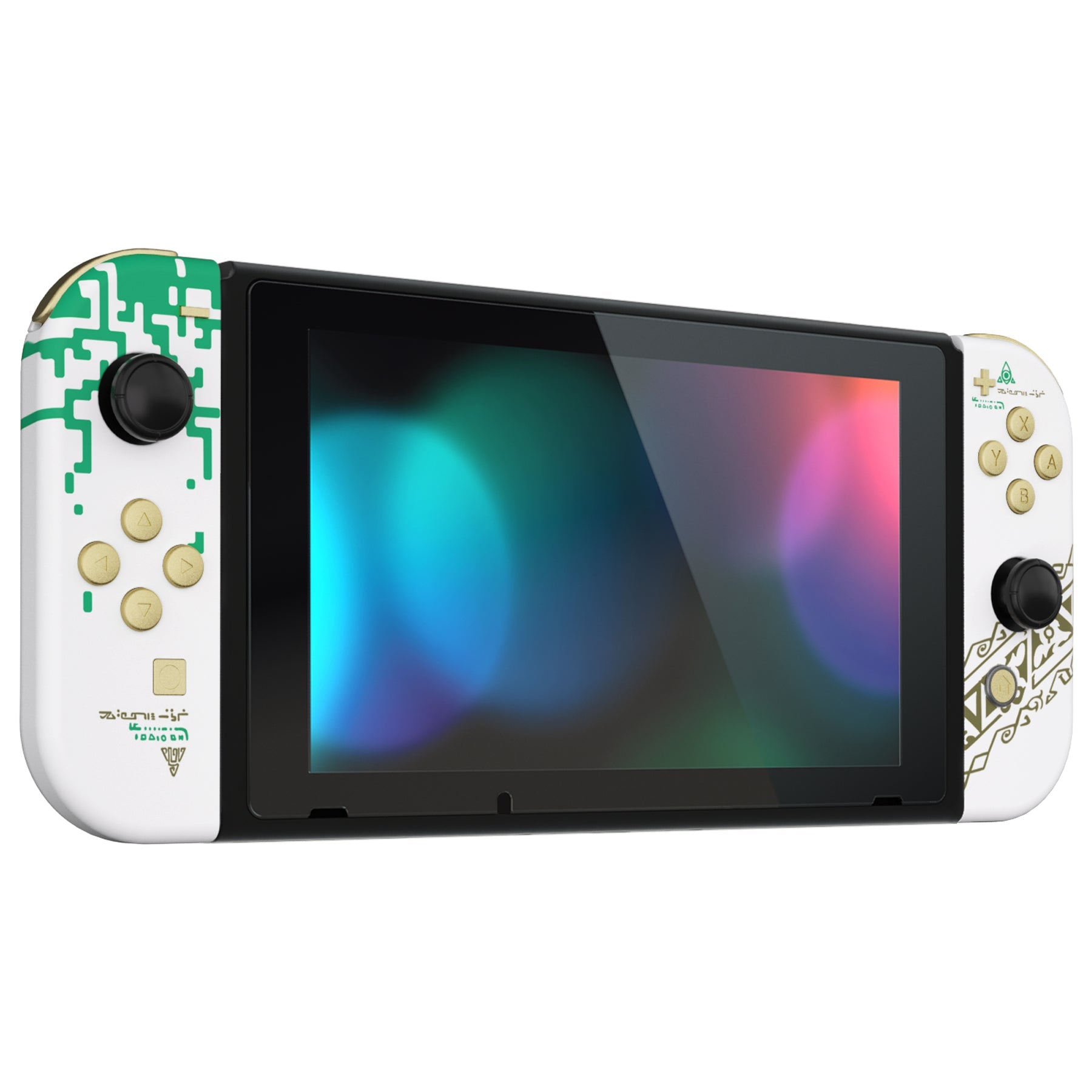 eXtremeRate Replacement Full Set Shells with Buttons for Nintendo Switch - Glow in Dark - Totem of Kingdom White eXtremeRate